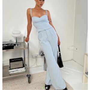 Princess Polly Sky Blue Wide Leg Jumpsuit